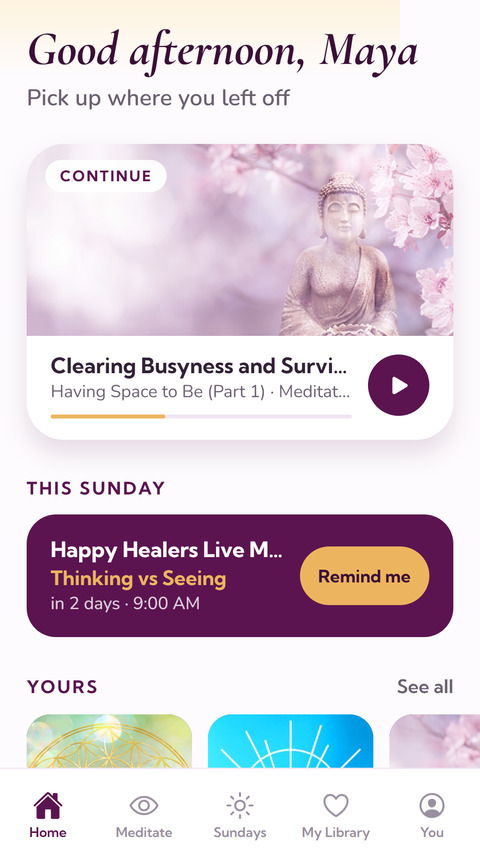 The CHALICE app home screen